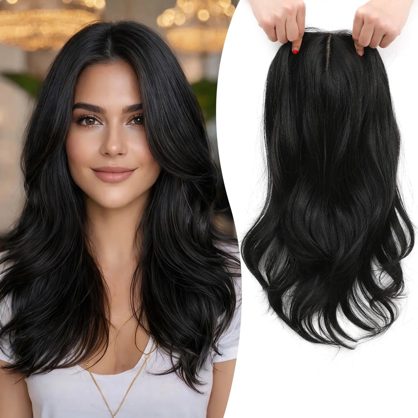 ✨2026 Loose Wavy Hair Topper – Lightweight, Seamless & Natural Scalp Look 👱‍♀️✨