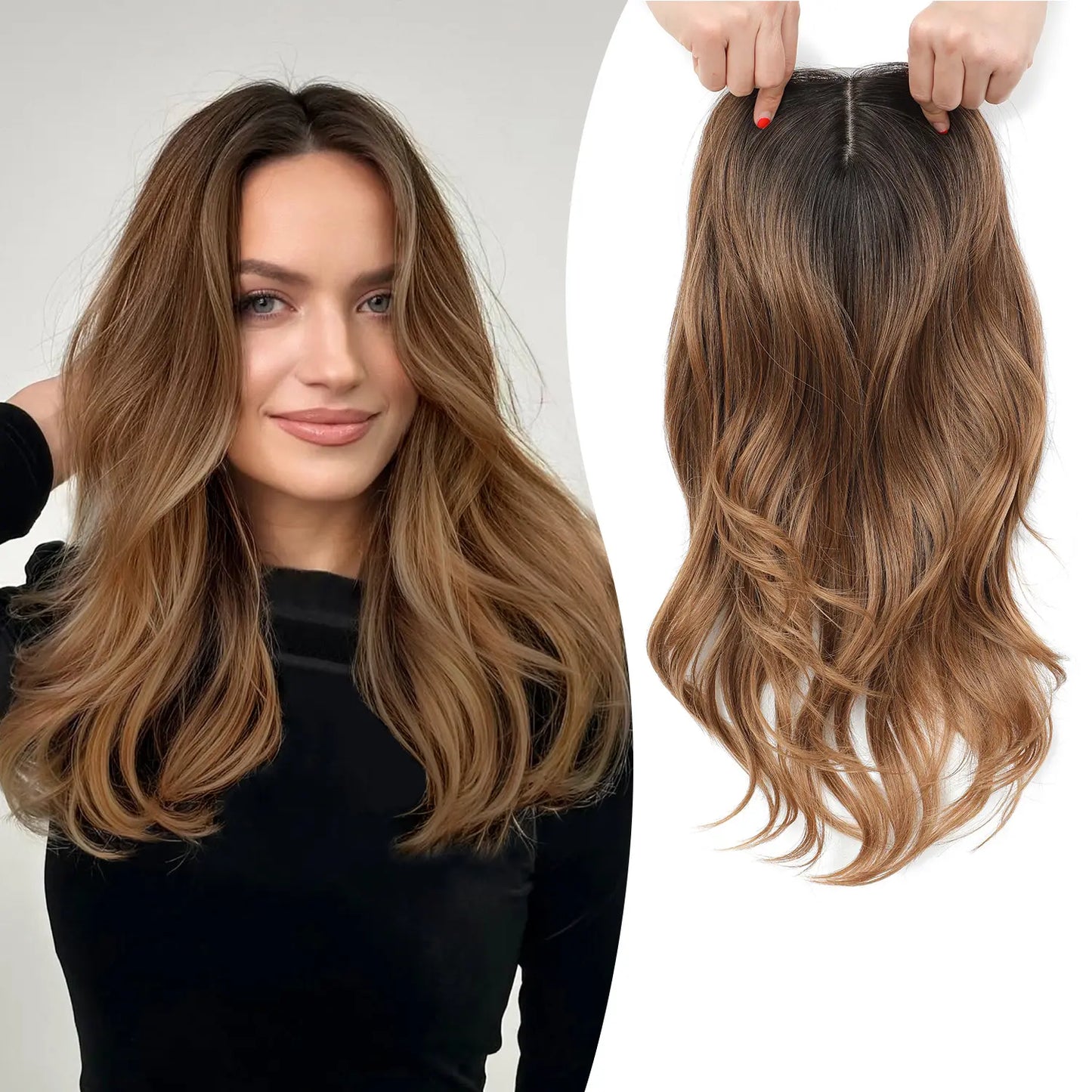 ✨2026 Loose Wavy Hair Topper – Lightweight, Seamless & Natural Scalp Look 👱‍♀️✨