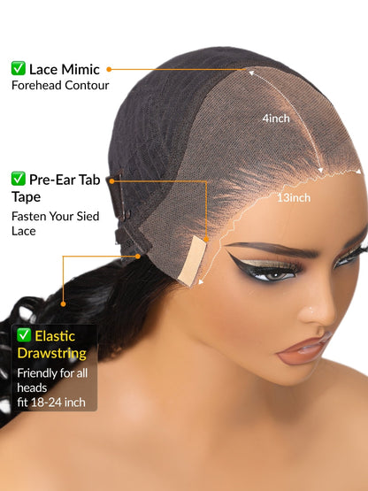 13x4 Pre Everything Long Layered Golden Blonde Blend With Brown Roots Loose Wave Lace Frontal Wig With Face-Framing Curtain Bangs