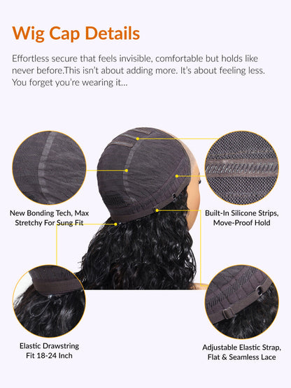 200% Density Effortlessly Feathered Hairstyles Nature Black With 613# blonde highlights 7x5 Pre Cut Lace Wig With Layered Haircuts