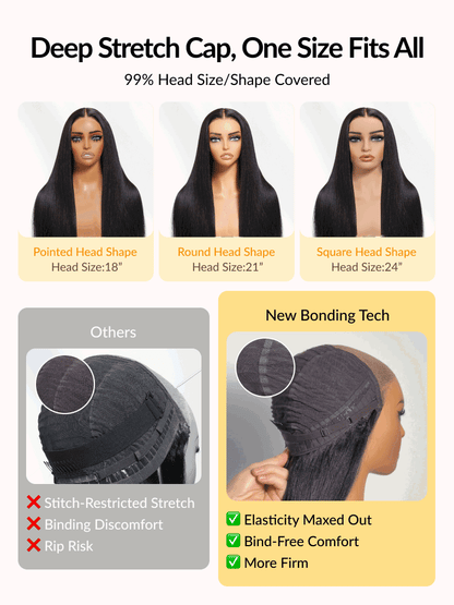 7x5 Pre Cut Lace Multi-Texture Mixed Curly Natural Black Wig Bleached Knots With Invisi Drawstring