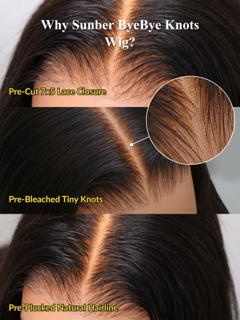Chestnut Mocha Brown Yaki Straight 7x5 Lace Closure Put on and Go Wig With Elastic Drawstring