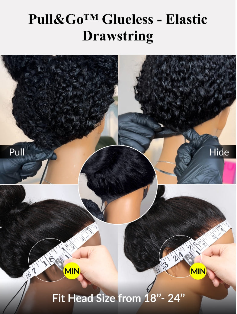 Chestnut Mocha Brown Yaki Straight 7x5 Lace Closure Put on and Go Wig With Elastic Drawstring