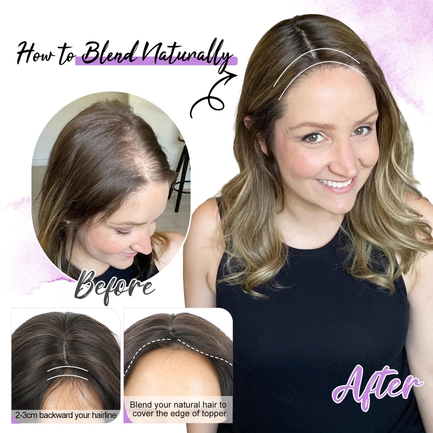 ✨2026 Loose Wavy Hair Topper – Lightweight, Seamless & Natural Scalp Look 👱‍♀️✨