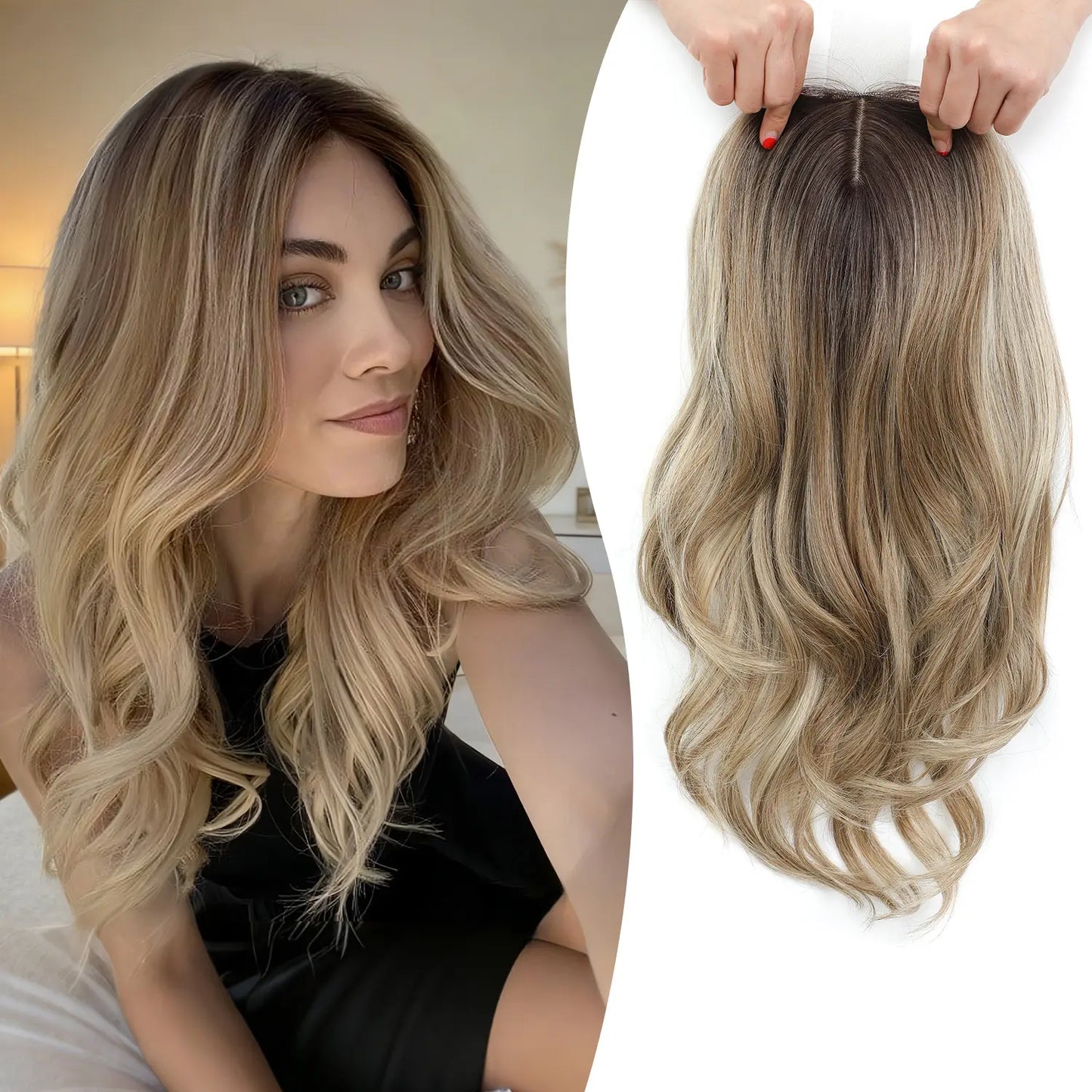 ✨2026 Loose Wavy Hair Topper – Lightweight, Seamless & Natural Scalp Look 👱‍♀️✨