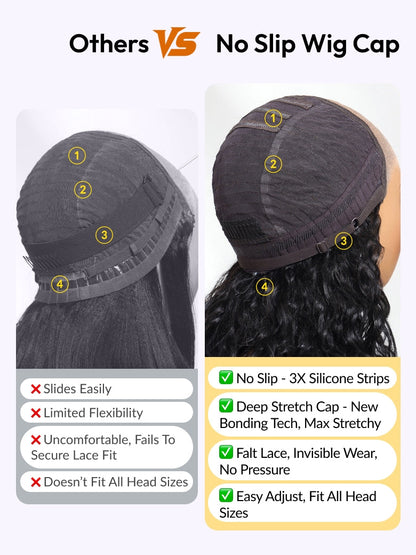 180% Density 7x5 Pre Cut Black to Chestnut Brown Ombre Yaki Straight Bob Lace Wig With Soft Face-framing Layers