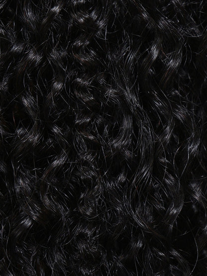 7x5 Pre Cut Lace Multi-Texture Mixed Curly Natural Black Wig Bleached Knots With Invisi Drawstring
