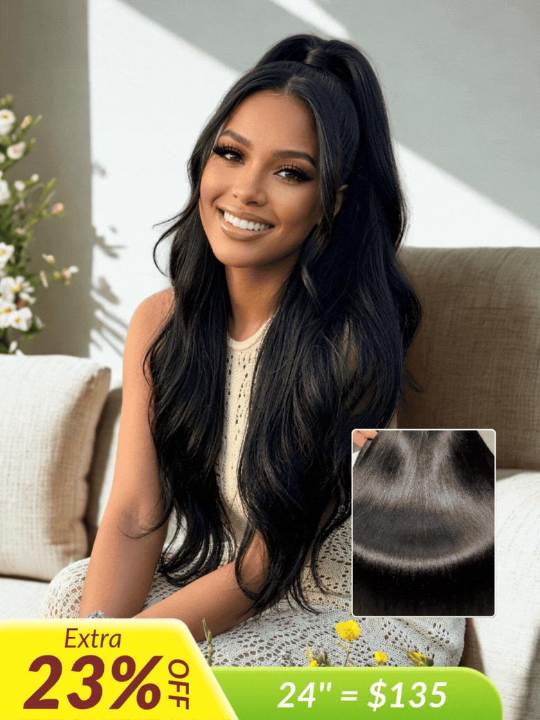200% Density 13x4 Pre Everything Face-framing Feathered Layers Yaki Straight Lace Frontal Wig With Invisi Drawstring