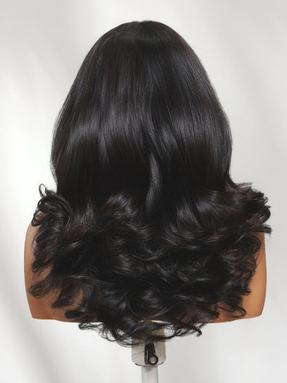 200% Density Feathered Hairstyles With Face-framing 7x5 Pre Cut Lace Wig With Full Bouncy Blowout