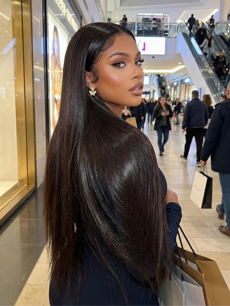 200% Density 13x4 Pre Everything Face-framing Feathered Layers Yaki Straight Lace Frontal Wig With Invisi Drawstring