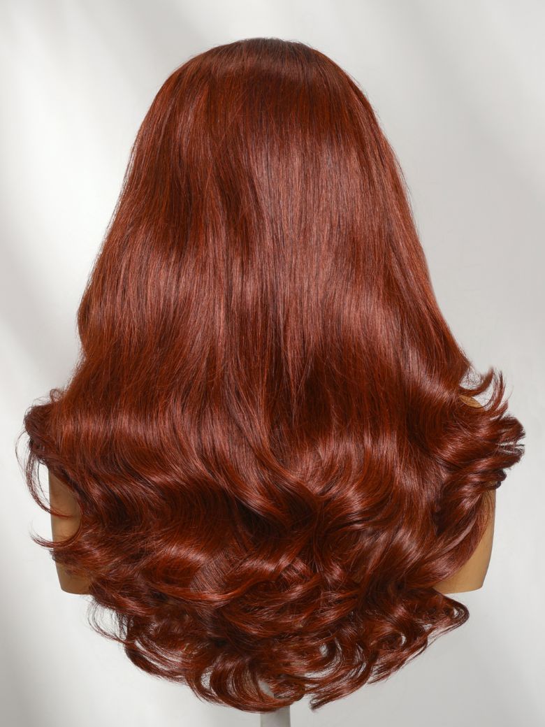 200% Density 7x5 Pre Cut Reddish Brown Blowout Soft Body Wave Lace Wig With Face-Framing Layers